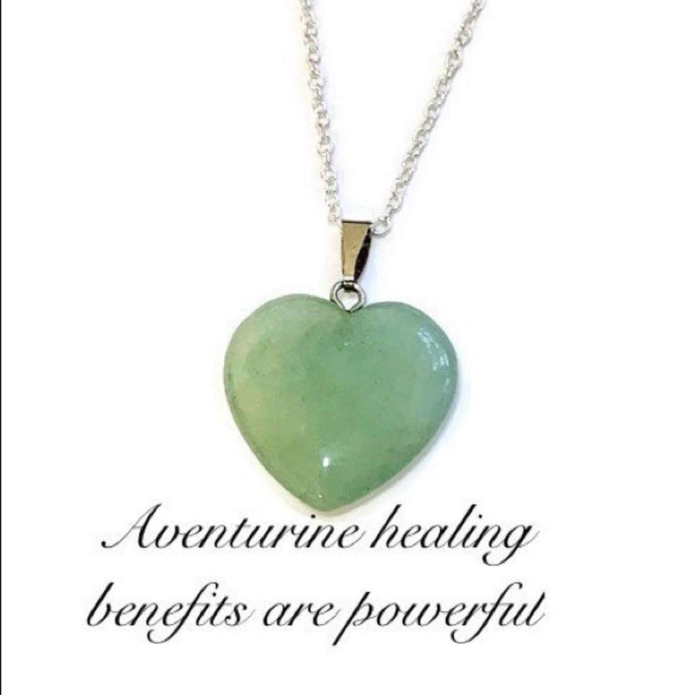 Crystal Green Aventurine Heart Reiki Necklace